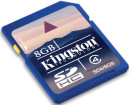 Карта памяти SDHC 8GB Class 4 Kingston SD4/8GB3