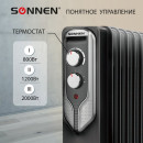 Масляный радиатор Sonnen DFN-09BL 2000 Вт черный/серый2