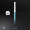 Ручка шариков. Parker 51 Core (CW2123508) Teal Blue CT M черн. черн. подар.кор. сменный стержень 1стерж. кругл. 1цв.3