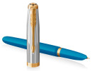Ручка перьев. Parker 51 Premium (CW2169078) Turquoise GT F сталь нержавеющая подар.кор. кругл.4