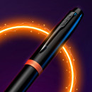 Ручка роллер Parker IM Vibrant Rings T315 (CW2172945) Flame Orange PVD F черн. черн. подар.кор.9