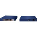 коммутатор/ PLANET 24-Port 10/100TX 802.3at PoE + 2-Port 10/100/1000T + 1-Port shared 1000X SFP Unmanaged Gigabit Ethernet Switch (185W PoE Budget, Standard/VLAN/Extend mode, supports PD alive check, desktop size with rackmount kit)