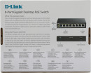 Коммутатор D-Link DGS-1008P/F1A 8G 4PoE+ 80W неуправляемый8