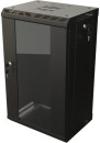 Hyperline TDB-6U-GP-RAL9004 Шкаф настенный 10&#039;&#039;, 6U, 366,5х390х300, уст. размер 254 мм, со стеклянной дверью, открывающиеся стенки, возможность установки вентилятора, цвет черный (RAL 9004) (собранный)2