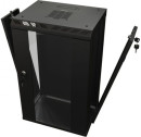 Hyperline TDB-6U-GP-RAL9004 Шкаф настенный 10&#039;&#039;, 6U, 366,5х390х300, уст. размер 254 мм, со стеклянной дверью, открывающиеся стенки, возможность установки вентилятора, цвет черный (RAL 9004) (собранный)3