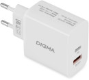 Сетевое зарядное устройство Digma DGW3D,  USB-C + USB-A,  3A,  белый [dgw3d0f110wh]2