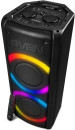 Мобильные колонки SVEN PS-710 2.0 чёрные (2x50 W, mini Jack, 2 х 6.35 мм Jack, USB, NFC, Bluetooth, FM, micro SD, ПДУ, 4400 мA, RGB подсветка)2