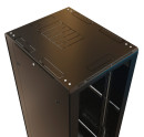 Шкаф серверный WRline (WR-TT-4288-DD-RAL9004) напольный 42U 800x800мм пер.дв.перфор.2ств. задн.дв.перфор.2-хст. 2 бок.пан. 800кг черный 710мм 2055мм IP20 сталь4