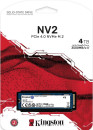 Твердотельный накопитель/ Kingston SSD NV2, 4000GB, M.2(22x80mm), NVMe, PCIe 4.0 x4, 3D TLC, R/W 3500/2800MB/s, TBW 1280, DWPD 0.3 (3 года)3