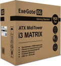 Корпус Miditower ExeGate i3 MATRIX-PPX600 (ATX, БП 600PPX 14см, 2*USB+1*USB3.0, HD аудио, черный, 2 вент. 18см с RGB подсветкой, пылевые фильтры, передняя и боковая панели - закаленное стекло)7