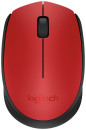 Мышь беспроводная Logitech M170 красный USB + радиоканал