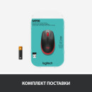 Мышь беспроводная Logitech M190 чёрный красный USB + радиоканал2