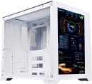 Корпус Lamptron Single-Side Display PC Case (Front Display Panel, White) с ЖК экраном в лицевой панели, белый