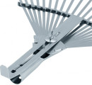 Грабли веерные стальные, 300-480 мм, 22 плоских зуба, оцинкованные,раздвижные, без черенка// Palisad3