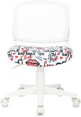 Кресло детское Бюрократ CH-W296NX белый TW-15 сиденье мультиколор красные губы сетка/ткань крестов. пластик пластик белый2