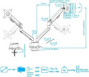 Кронштейн для мониторов Arm Media LCD-T36 серебристый 15"-34" макс.9кг настольный поворот и наклон верт.перемещ7