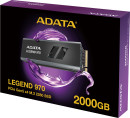 Твердотельный накопитель/ ADATA SSD LEGEND 970, 2000GB, M.2(22x80mm), NVMe 2.0, PCIe 5.0 x4, 3D NAND, R/W 10000/10000MB/s, IOPs 1 400 000/1 400 000, TBW 1400, DWPD 0.38, with Heat Sink (5 лет)6