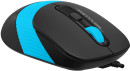 Мышь A4Tech Fstyler FM10S черный/голубой оптическая (1600dpi) silent USB (4but)2