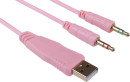 Игровая гарнитура REDRAGON HYLAS розовая (2 x 3,5-мм джек, USB, 50 мм, RGB подсветка)5