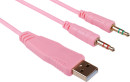 Игровая гарнитура REDRAGON MENTO розовая (2 x 3,5-мм джек, USB, 50 мм, RGB подсветка)5