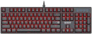 Игровая клавиатура DEFENDER QUEST чёрная (USB , SNK Red, красная подсветка, 104 кл., GK-596)