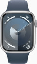 Смарт-часы Apple Watch Series 9 A2980 45мм OLED корп.серебристый Sport Band рем.синий разм.брасл.:160-210 мм (MR9E3ZP/A)2