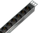 Блок розеток Rem-16 с выкл., 7 Schuko, вход IEC 60320 C20, 16 A, алюм., 19"4