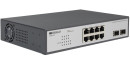 Unmanaged Switch 8x1000Base-T PoE, 2x1000Base-X SFP, PoE Budget 120W, 19" w/brackets