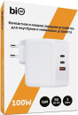Bion Сетевое Зарядное Устройство, GaN, USB-A + 2*USB-C, PowerDelivery, 100 Вт, белый [BXP-GAN-PD-A2C-100W]2
