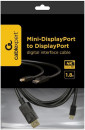Кабель miniDP<->DP Cablexpert CCP-mDP2-6 , 20M/20M, v.1.2, 4K, 1.8м, черный, позол.разъемы, пакет2