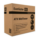 Корпус Miditower ExeGate EVO-8225-EVO800 (ATX, БП EVO800RGB с вент. 12см, 2*USB+1*USB3.0, черный, 2 вент. с RGB подсветкой и полоса на передней панели, боковая панель - закаленное стекло)6