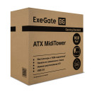 Корпус Miditower ExeGate EVO-9201-EVO800 (ATX, БП EVO800RGB с вент. 12см, с окном, 2*USB+1*USB3.0, HD аудио, черный, 1 вент. с RGB подсветкой)5