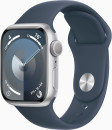 Смарт-часы Apple Watch Series 9 A2978 41мм OLED корп.серебристый Sport Band рем.синий разм.брасл.:130-180мм (MR903LL/A)2