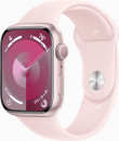 Смарт-часы Apple Watch Series 9 A2980 45мм OLED корп.розовый Sport Band рем.светло-розовый разм.брасл.:140-190мм (MR9G3LL/A)2