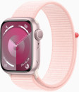 Смарт-часы Apple Watch Series 9 A2978 41мм OLED корп.розовый Sport Loop рем.светло-розовый разм.брасл.:130-200мм (MR953LL/A)3