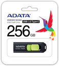 Флеш накопитель 256GB A-DATA UC300, USB 3.2/TypeC, черный/зеленый3