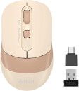 Мышь A4Tech Fstyler FG10CS Air бежевый/коричневый оптическая (2000dpi) silent беспроводная USB для ноутбука (4but)2