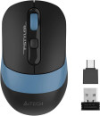 Мышь A4Tech Fstyler FG10CS Air черный/синий оптическая (2000dpi) silent беспроводная USB для ноутбука (4but)2