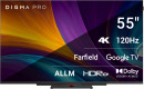 Телевизор LED Digma Pro 55" UHD 55C Google TV Frameless черный/черный 4K Ultra HD 120Hz HSR DVB-T DVB-T2 DVB-C DVB-S DVB-S2 USB WiFi Smart TV9