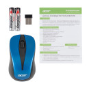 Мышь Acer OMR132 синий/черный оптическая (1000dpi) беспроводная USB для ноутбука (2but)8