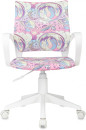 Кресло детское Бюрократ BUROKIDS 1 W мультиколор луна розовая крестов. пластик пластик белый2