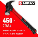 MIRAX 450 г, молоток-гвоздодёр столярный с фиберглассовой рукояткой (20231-450)2