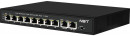 Passive PoE коммутатор Fast Ethernet на 10 портов. Порты: 8 х FE (10/100 Base-T, 52V 4,5(+) 7,8(–)) совместимы с PoE (IEEE 802.3af/at), 2 x FE (10/100 Base-T) Uplink. Совместим со стандартами PoE IEEE 802.3af/at. Мощность PoE на порт - до 30W. Поддержка режима CCTV: Увеличение расстояния передачи данных и питания до 250м. Встроенная грозозащита 3кВ. Питание: AC100-240V. Встроенный БП. Размеры (ШхВхГ): 210x35x150мм. Рабочая температура: 0...+50 гр. С)3