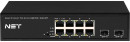 PoE коммутатор Gigabit Ethernet на 8 RJ45 + 2 SFP порта. Порты: 8 х GE (10/100/1000 Base-T) с поддержкой PoE (IEEE 802.3af/at), 2 x GE SFP (1000 Base-T). Соответствует стандартам PoE IEEE 802.3af/at. Автоматическое определение и режим антизависания PoE устройств. Мощность PoE на порт - до 30W. Суммарная мощность PoE до 150W. Поддержка режима CCTV: Увеличение расстояния передачи данных и питания до 250м, изоляция портов (VLAN).Встроенная грозозащита 3 кВ. Питание: AC100-240V или БП DC48-57V(3,5A)