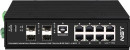 Промышленный управляемый (L2+) HiPoE коммутатор Gigabit Ethernet на 8GE PoE + 4 GE SFP порта с функцией мониторинга температуры/ влажности/ напряжения. Порты: 1 x GE (10/100/1000Base-T) с PoE BT (до 90W) + 7 x GE (10/100/1000Base-T) с PoE (до 30W) + 4 x GE SFP (1000Base-X). Уровень управления L2+. Соответствует стандартам PoE IEEE 802.3af/at/bt. Автоматическое определение и режим антизависания PoE устройств. управление питанием. Суммарная мощность PoE до 300W. Поддержка режима CCTV: Увеличение р2