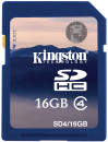 Карта памяти SDHC 16GB Class 4 Kingston SD4/16GB2