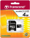 Карта памяти Micro SDHC 4GB Class 4 Transcend TS4GUSDHC4 + адаптер SD