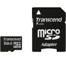 Карта памяти Micro SDHC 8GB Class 4 Transcend TS8GUSDHC4 + адаптер SD2