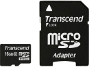 Карта памяти Micro SDHC 16GB Class 10 Transcend TS16GUSDHC10 + адаптер SD
