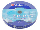 Диски CD-R Verbatim 700Mb 52x Shrink 10шт 43725